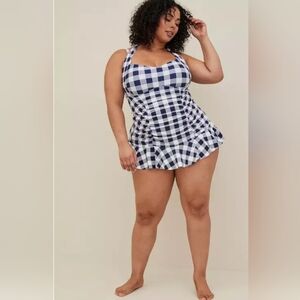 Torrid Retro Wireless Short Halter Dress With Brief swim dress-size 2